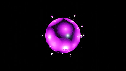 Poster - 3d rendering of an abstract sphere and a lot of droplets that fly apart. abstract 3d illustration. f