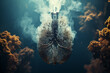 © Muhammad Shahzad - Human heart and lungs in the smoke. 3d rendering