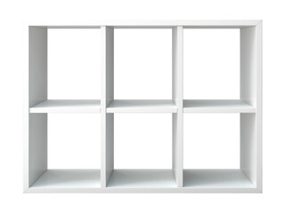 Wall Mural - White Cube Shelf Isolated on Transparent Background
