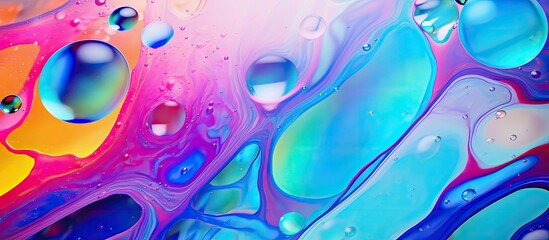 Wall Mural - Abstract colorful oil spill on water background