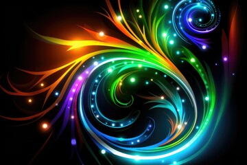 Wall Mural - a single, vibrant blossom against a dark black background, creating a visually striking composition.