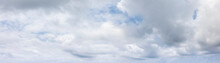 Panoramic Grey Sky With Small Blue Sky Patches