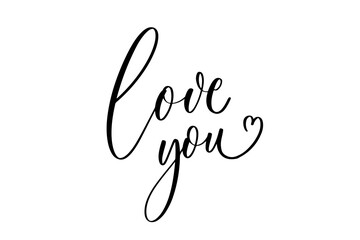 Wall Mural - love you - calligraphy inscription.love hand lettering card.