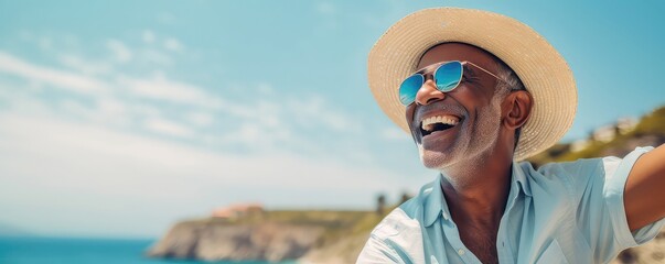 Happy Senior Man Enjoying Luxury Summer Road Trip In Italy