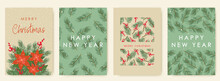 Christmas And Happy New Year, Greeting Card For Your Design. Retro Style, Vector Illustration.