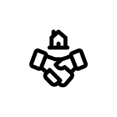 Poster - deal hand vector icon. real estate icon outline style. perfect use for logo, presentation, website, and more. simple modern icon design line style