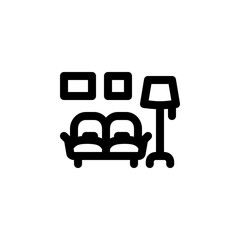 Poster - living room vector icon. real estate icon outline style. perfect use for logo, presentation, website, and more. simple modern icon design line style