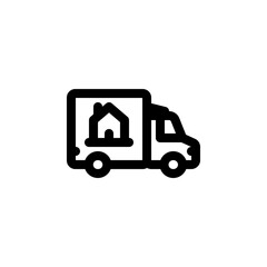 Fototapete - moving house vector icon. real estate icon outline style. perfect use for logo, presentation, website, and more. simple modern icon design line style
