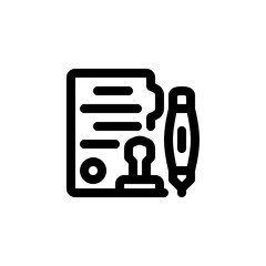 Poster - contract paper vector icon. real estate icon outline style. perfect use for logo, presentation, website, and more. simple modern icon design line style