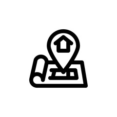 Fototapete - real estate navigator vector icon. real estate icon outline style. perfect use for logo, presentation, website, and more. simple modern icon design line style