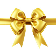 Poster - Yellow ribbon and bow with gold clip art