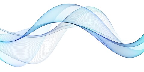 Wall Mural - Smooth wavy blue lines in the form of abstract waves
