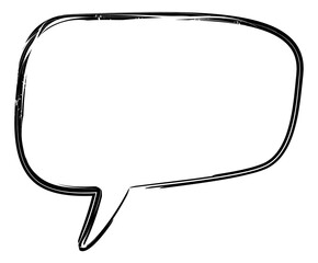 Poster - Chat message grunge sketch. Comic speech bubble