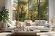 © Nick Alias - Spacious Bright Living Room with White Sofa and Garden View