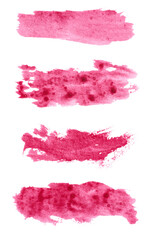 Poster - Watercolor brush stroke of red paint, on a white isolated background
