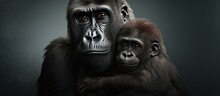 Mother And Infant Gorilla