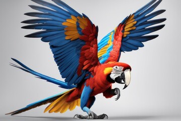 Wall Mural - Colorful Scarlet Macaw parrot against jungle background