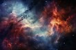 Nebula and galaxy in profound celestial space. Generative AI