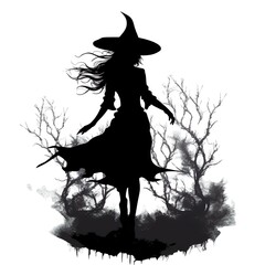 Halloween Witch -Spooky witch with her back turn 