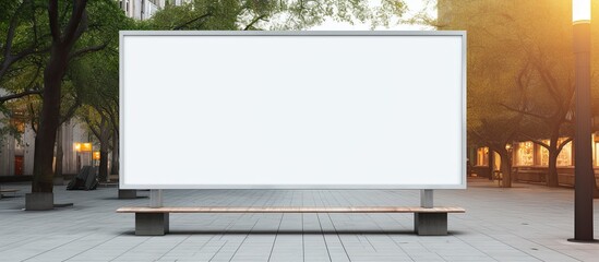 Canvas Print - Empty outdoor billboard on building wall for advertising show in public area