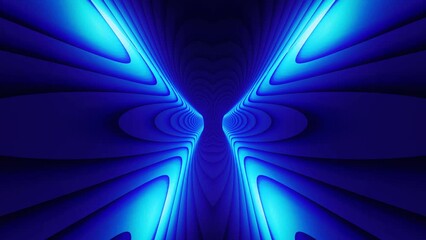 Poster - Animated texture dynamic wavy background. Bright neon blue waves flowing abstract motion background. Animation of glowing blue light wave moving on black background. 4k animation.