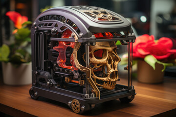 Poster - A world where 3D printing provides instant access to goods and customized products. Generative Ai.