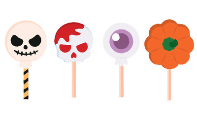 Poster - Set of cute halloween candies icons Vector