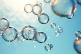 Fototapeta Łazienka - Bubbles rising in clear sparkling water.