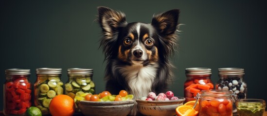 Wall Mural - Dog consumes vitamin rich food