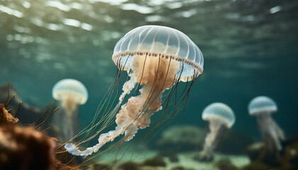 Poster - beautiful jellyfish in the water