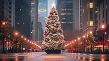 Chicago's Glowing Christmas Tree Illuminates Historic Michigan Avenue Alongside Ancient Chinese Temple Architecture