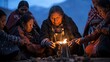 Indigenous spiritual leaders perform a ritual