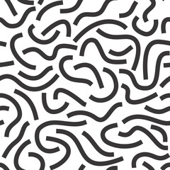 Poster - Black curved lines isolated on white background. Bold Squiggles.