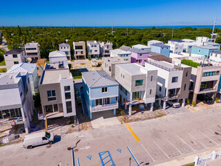 Wall Mural - Aerial photo modern homes in the Florida Keys USA