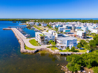 Wall Mural - Aerial photo modern homes in the Florida Keys USA