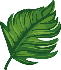 Poster - A simple and sleek vector depiction showcasing tropical leaves with a minimalist touch.