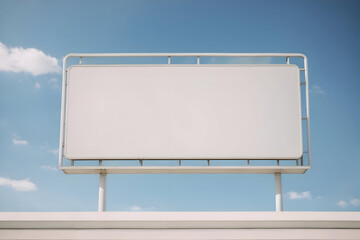 A blank shop sign with blue