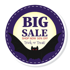 Sticker - Halloween discount sticker Creepy label Vector