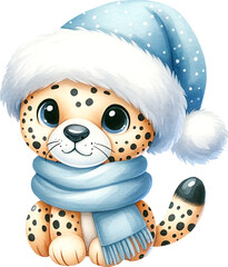 Poster - Cute cheetah character illustration created with Generative AI technology