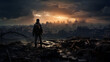 © Kenishirotie - A soldier standing in a ruined building after the war, lost, fear, loneliness, history