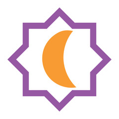 Poster - islamic star with moon