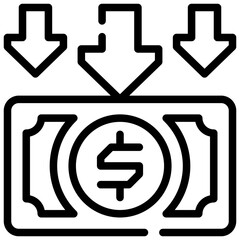 Sticker - Down Money Icon