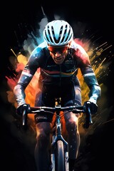 Wall Mural - illustration of Cyclist in action