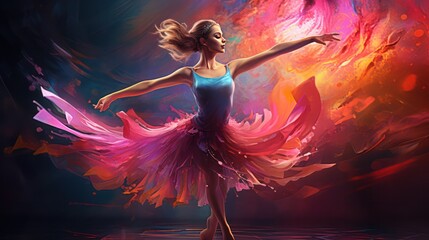 Canvas Print - illustration of Ballet and Dancing