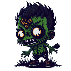 Zombie Cartoon Illustration PNG Transparent Background