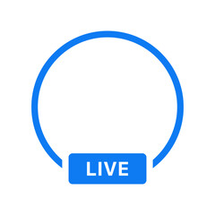 Leinwandbilder - live broadcast, streaming frame icon, live stream mock up template. social media interface icon app stories, social network badges with profile circle frame in blue color