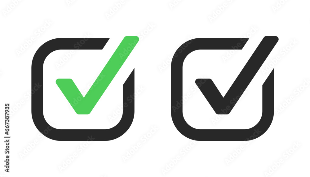 check box icon with correct, accept checkmark icons tick box checked ...