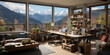 © Basit - luxury home office with sun reflection, Zoom Virtual Background