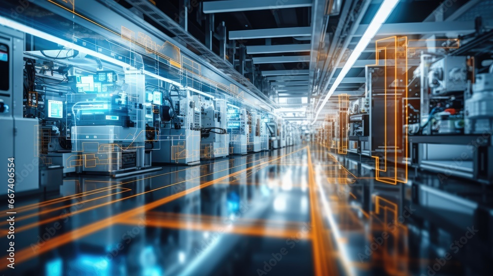 Smart factory with connected infrastructure, Intelligent factory ...