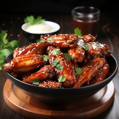 Canvas Print - grilled chicken wings